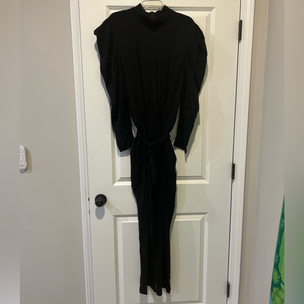 Express Black Long Sleeve High Neck Jumpsuit with Belt Women’s Size XL